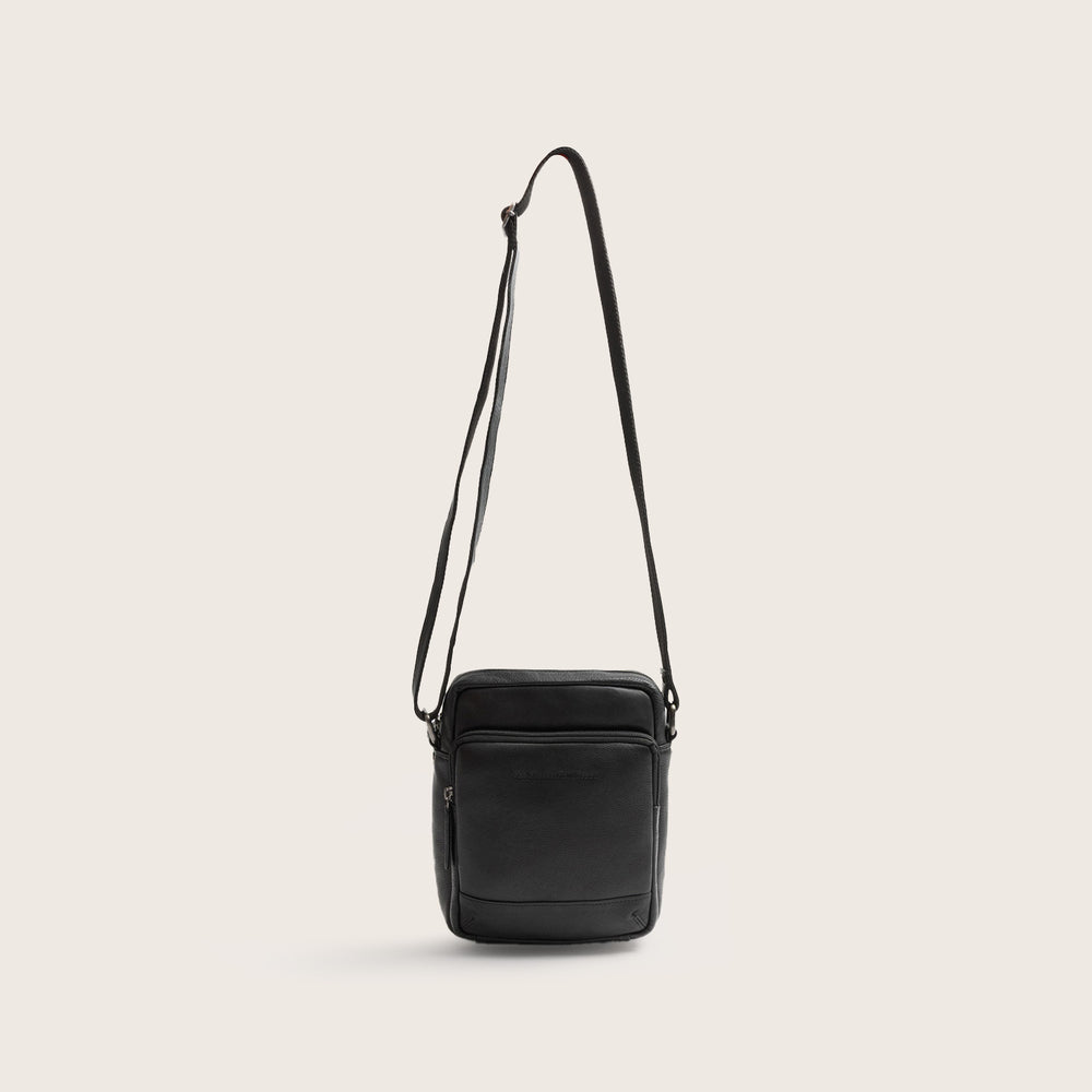 Sac Bandoulière en Cuir Noir Valtorio
