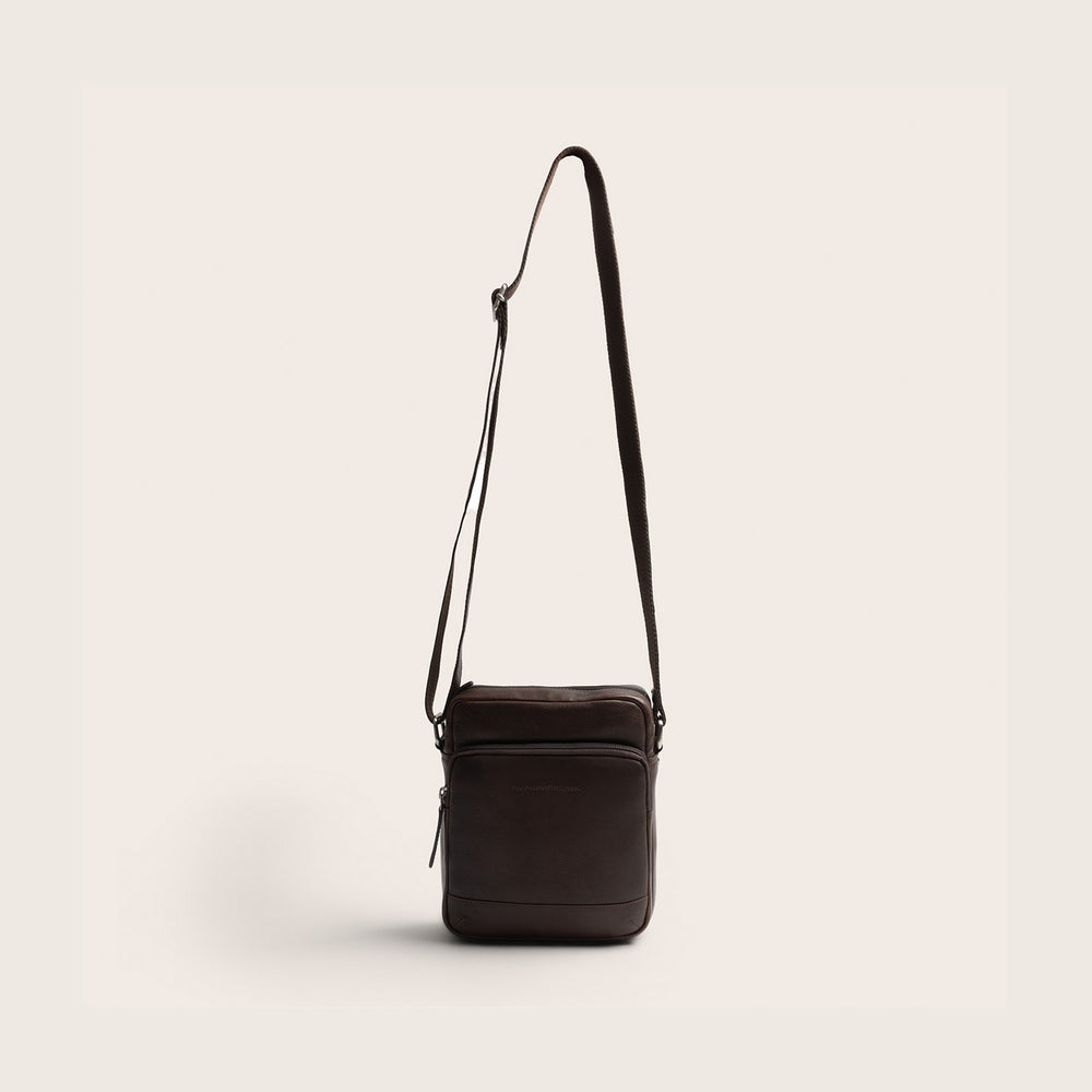 Sac Bandoulière en Cuir Marron Valtorio