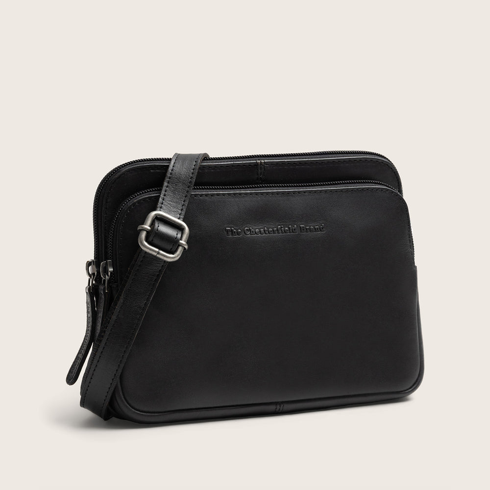 Sac Bandoulière en Cuir Noir Caia