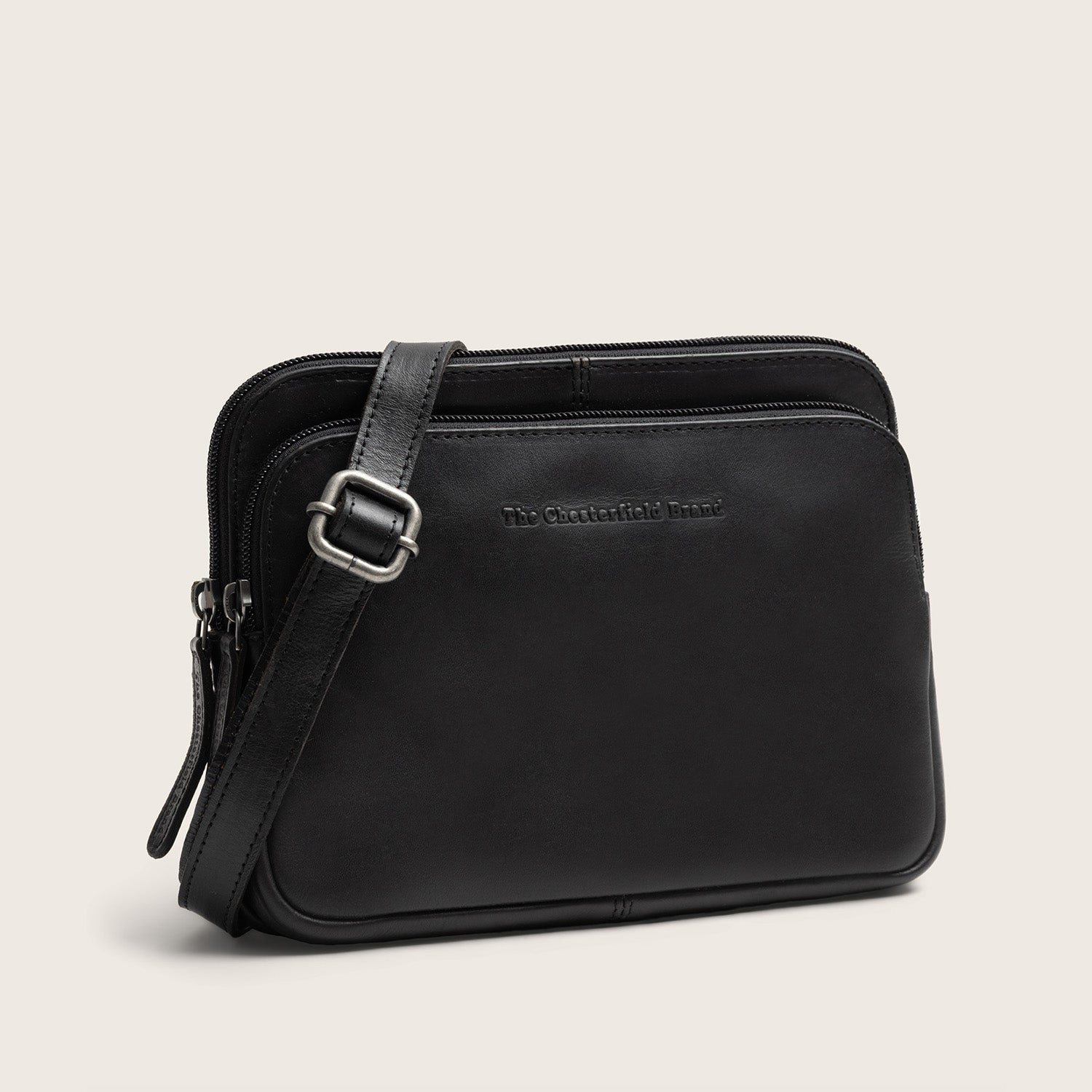 Sac Bandoulière en Cuir Noir Caia