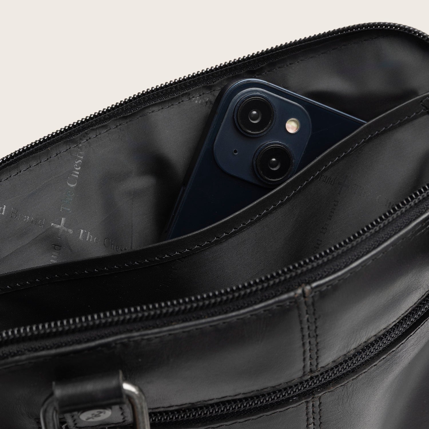 Sac Bandoulière en Cuir Noir Caia