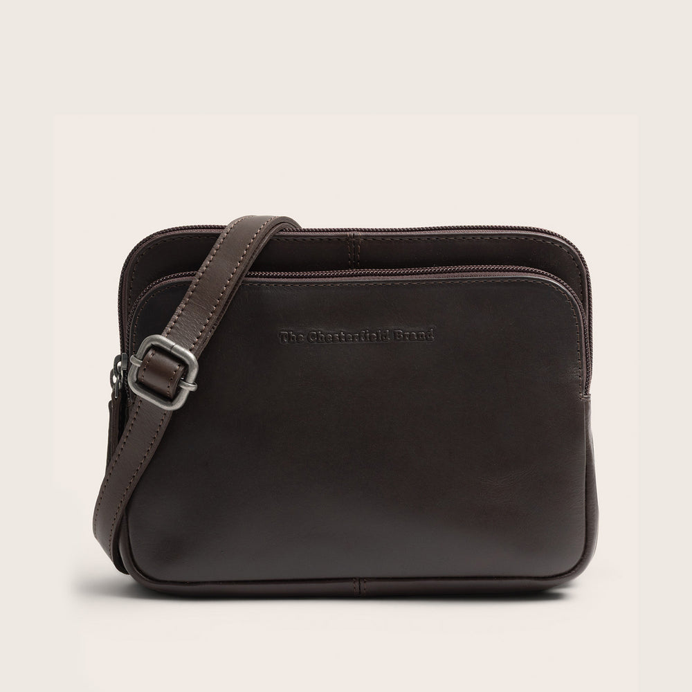 Sac Bandoulière en Cuir Marron Caia