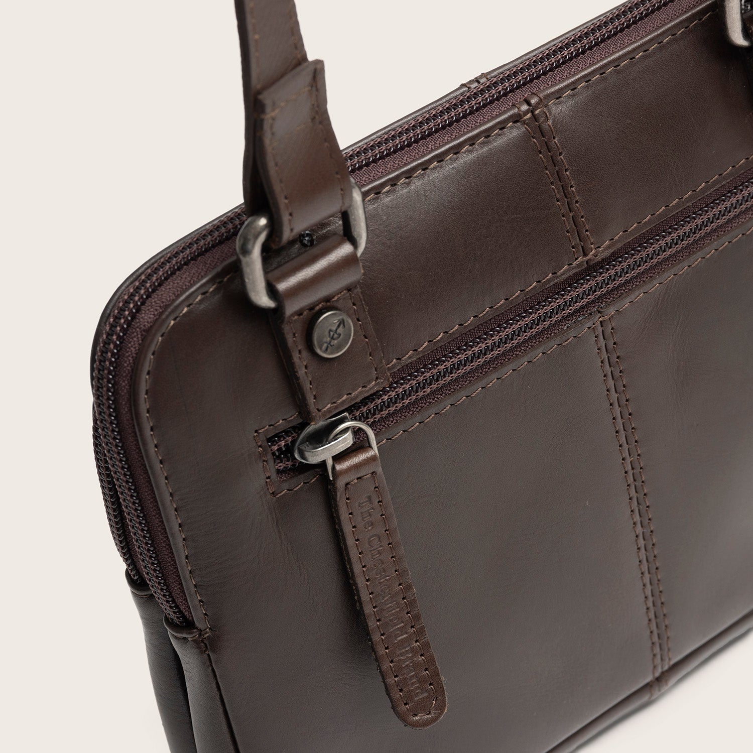 Sac Bandoulière en Cuir Marron Caia