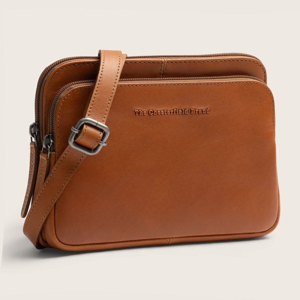 Sac Bandoulière en Cuir Cognac Caia