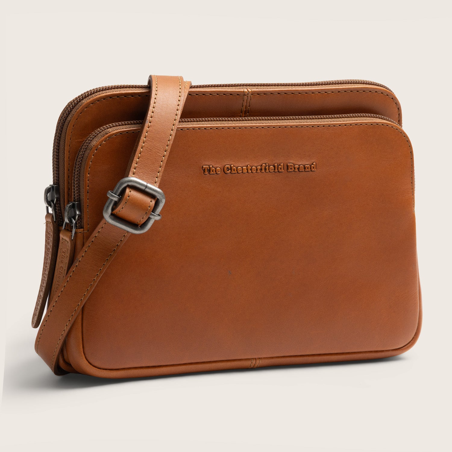 Sac Bandoulière en Cuir Cognac Caia