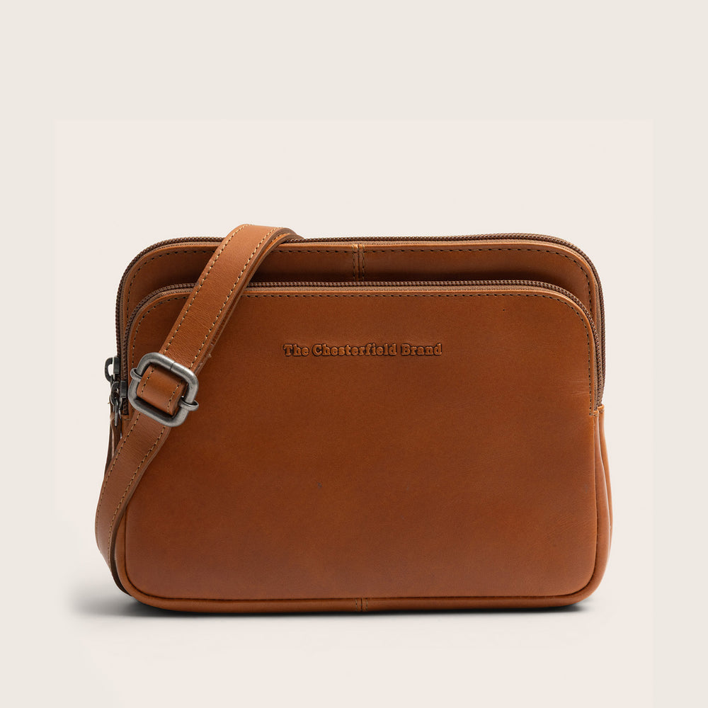 Sac Bandoulière en Cuir Cognac Caia