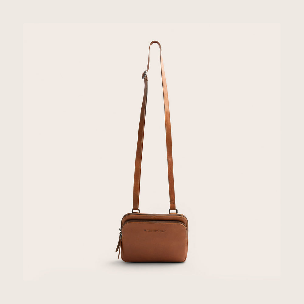 Sac Bandoulière en Cuir Cognac Caia