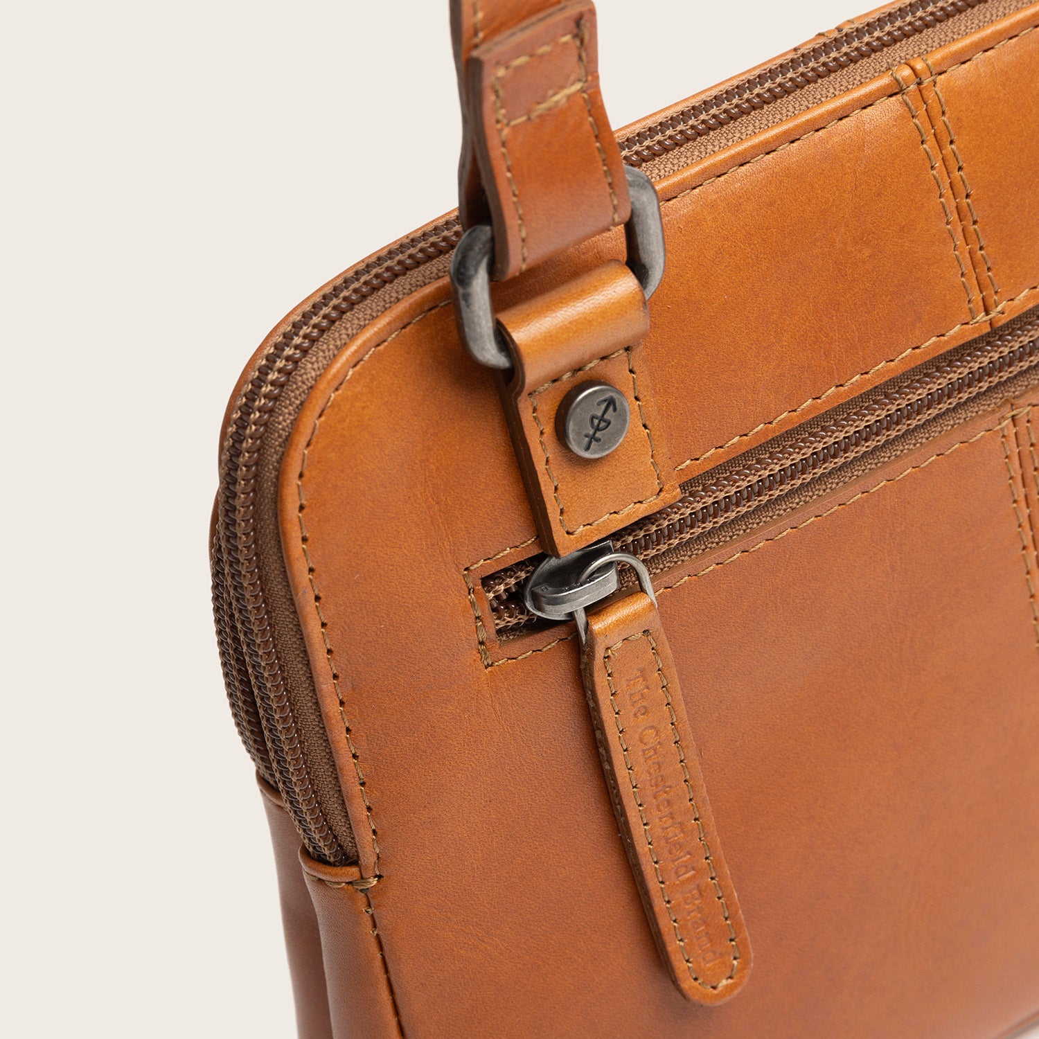 Sac Bandoulière en Cuir Cognac Caia