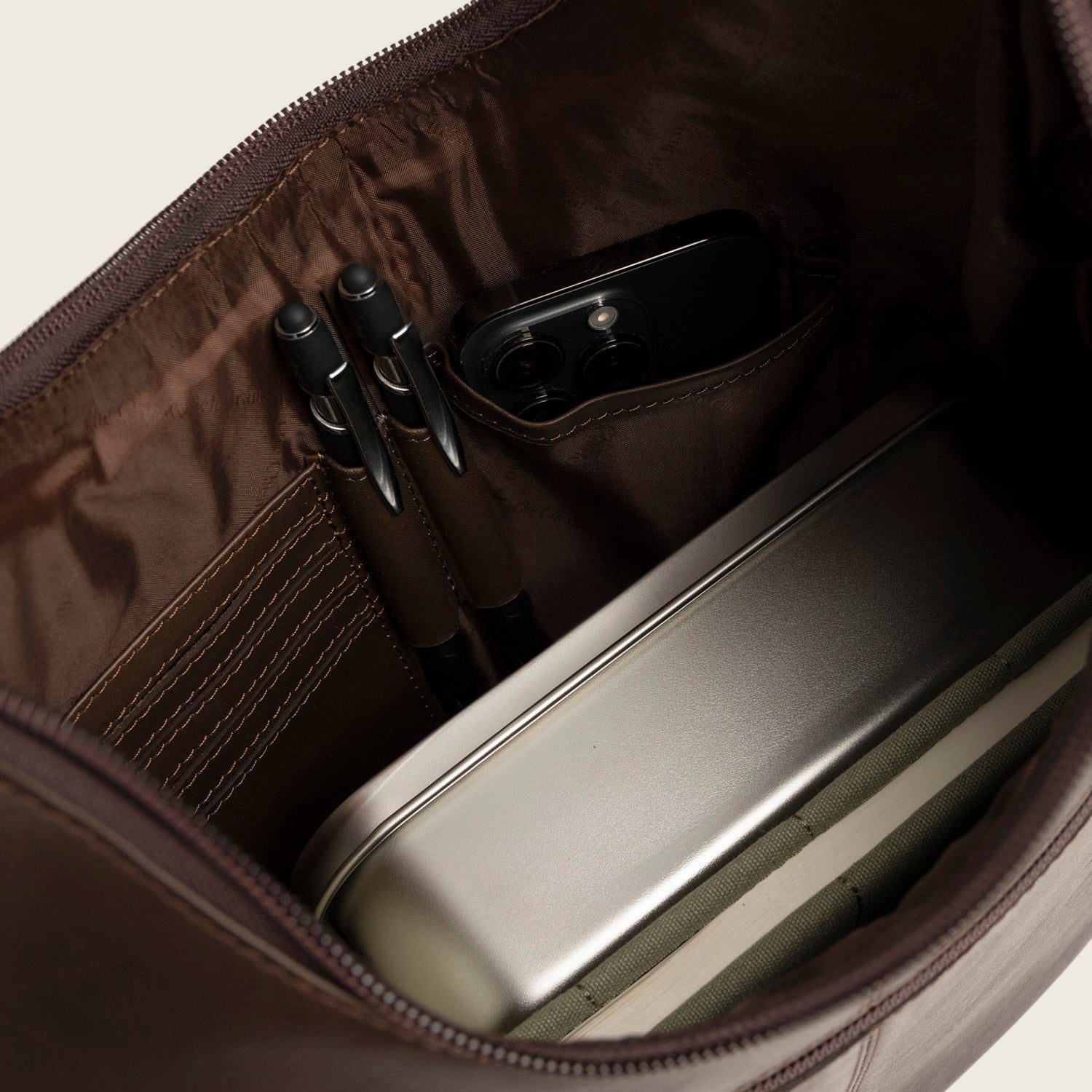 Sac Cabas en Cuir Marron Neya