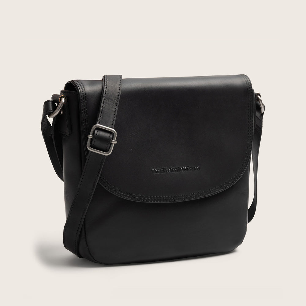 Sac Bandoulière en Cuir Noir Vayana