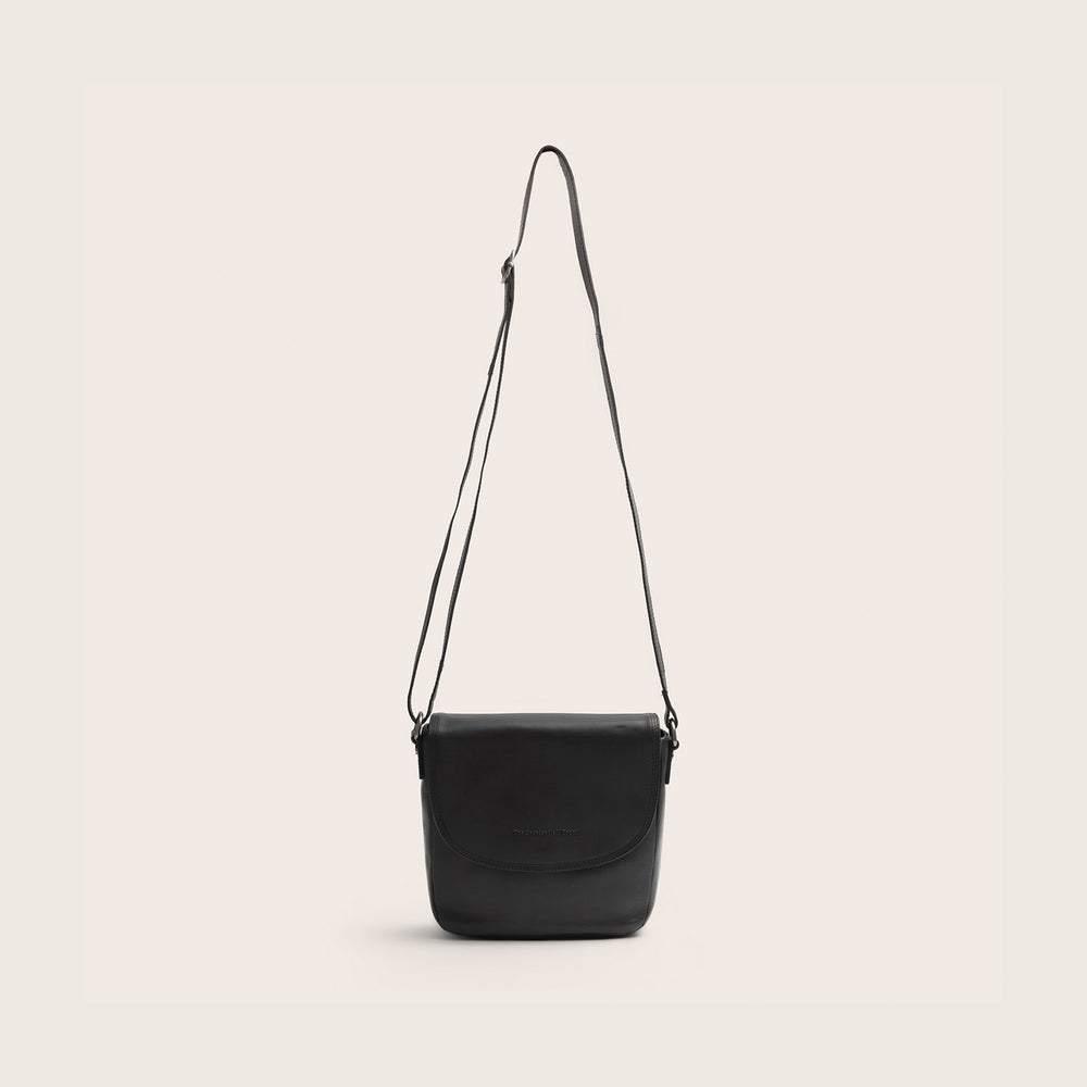 Sac Bandoulière en Cuir Noir Vayana