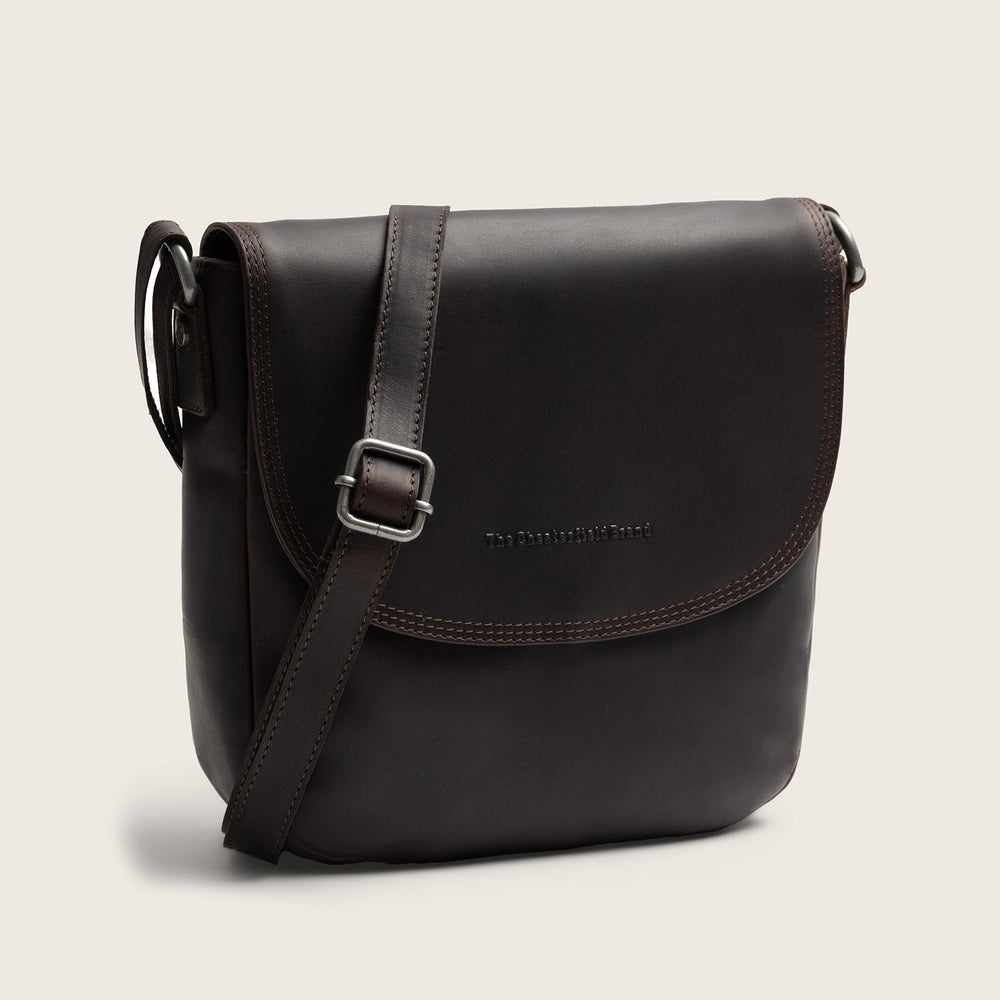 Sac Bandoulière en Cuir Marron Vayana