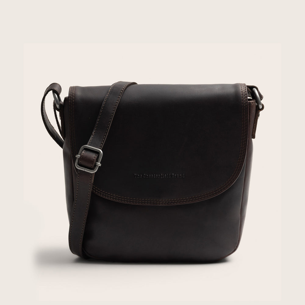 Sac Bandoulière en Cuir Marron Vayana