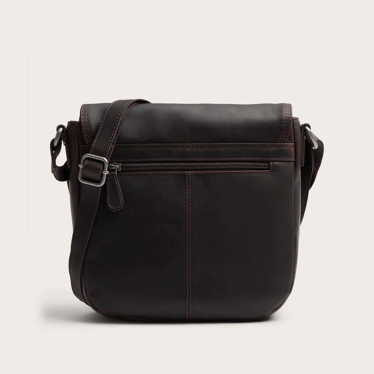 Sac Bandoulière en Cuir Marron Vayana