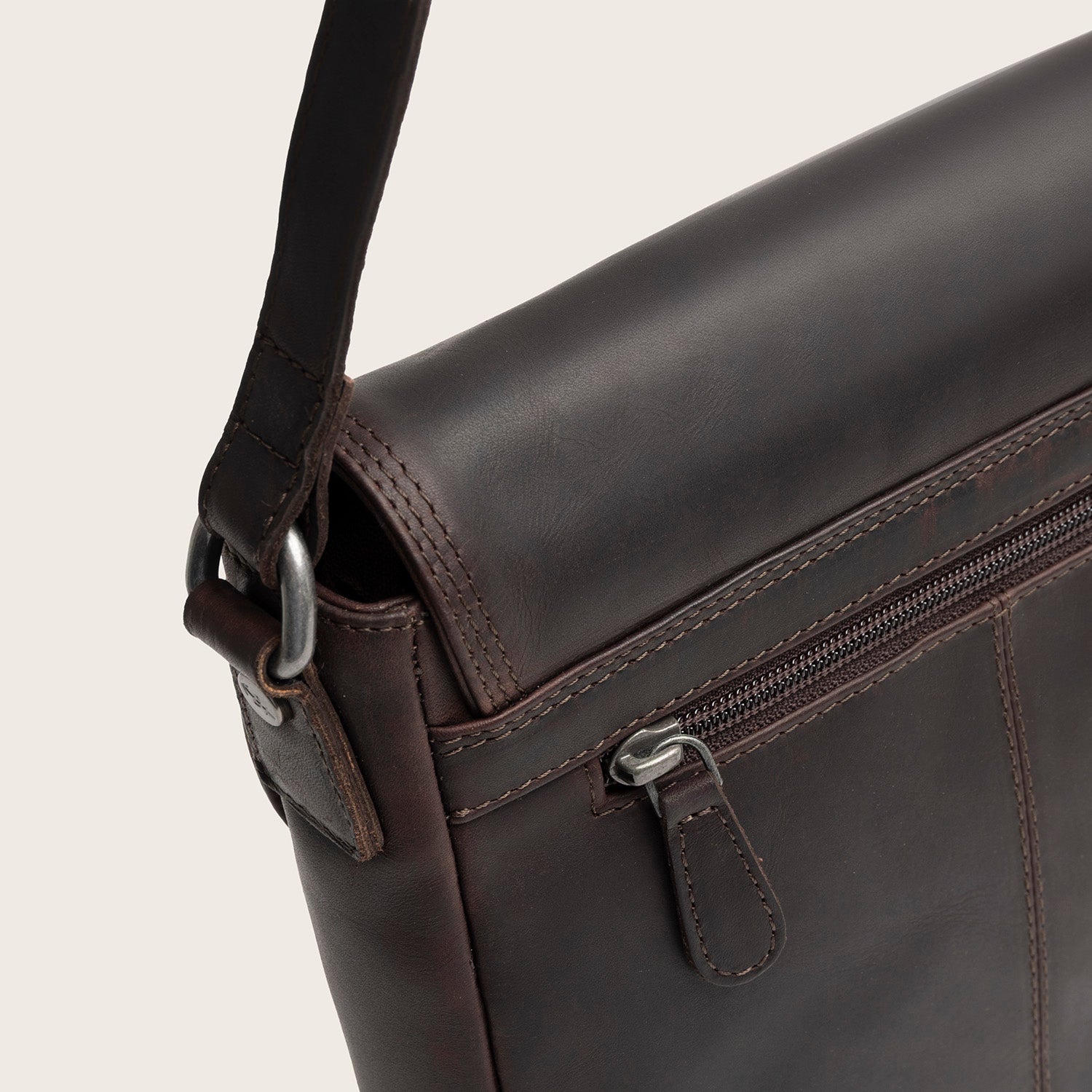 Sac Bandoulière en Cuir Marron Vayana