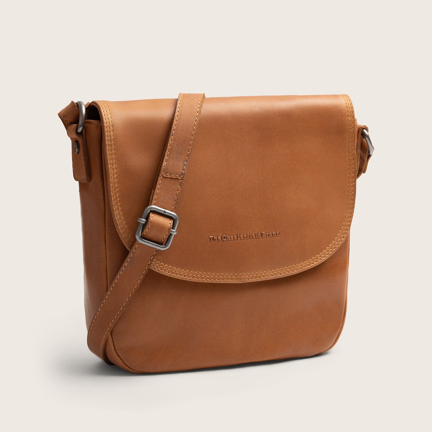 Sac Bandoulière en Cuir Cognac Vayana