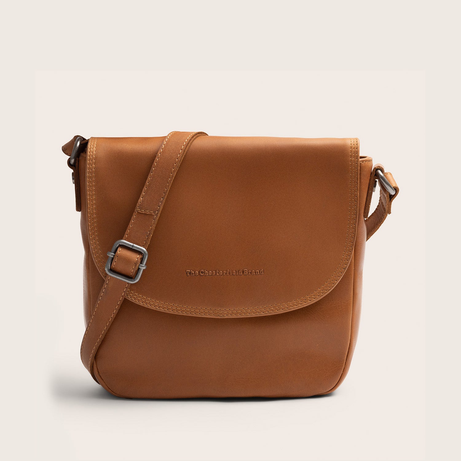 Sac Bandoulière en Cuir Cognac Vayana