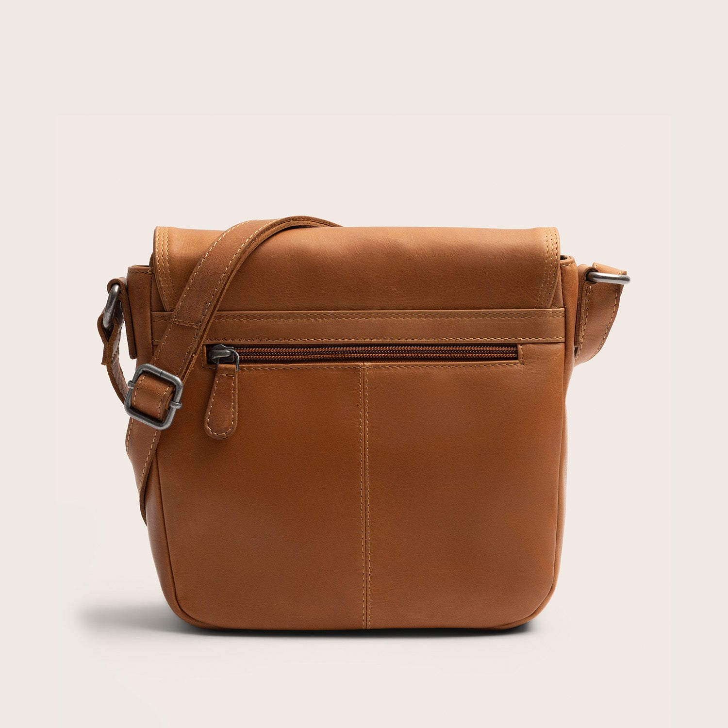 Sac Bandoulière en Cuir Cognac Vayana
