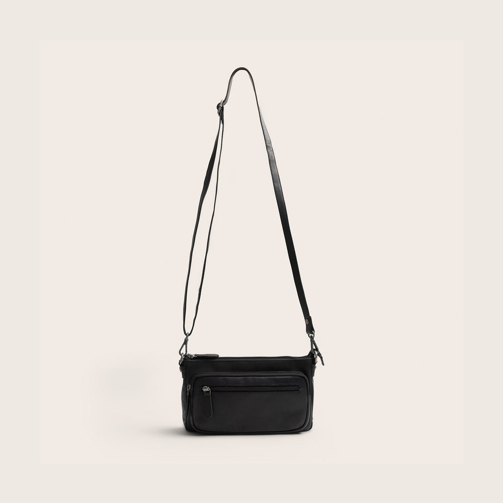 Sac Bandoulière en Cuir Noir Vayenne