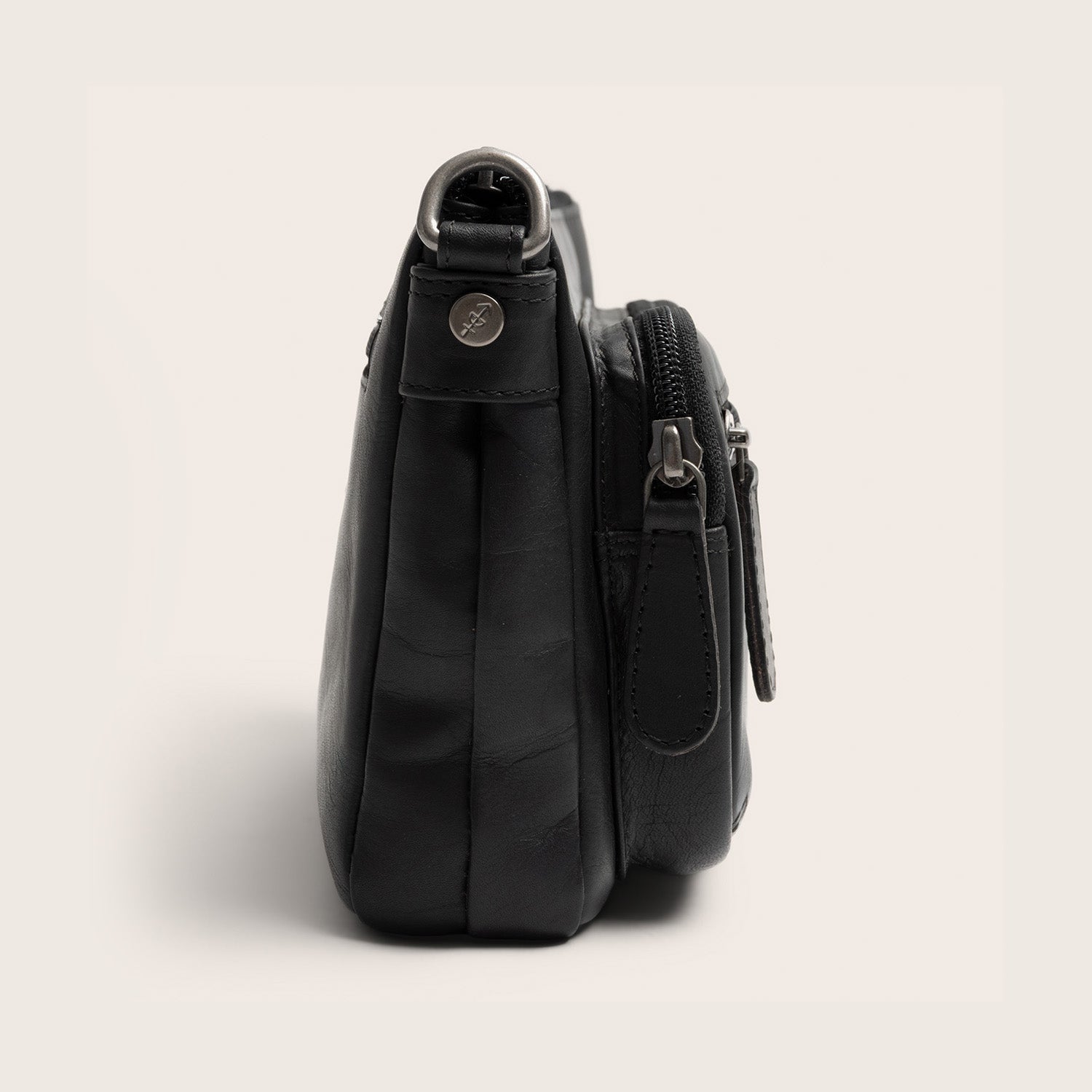 Sac Bandoulière en Cuir Noir Vayenne