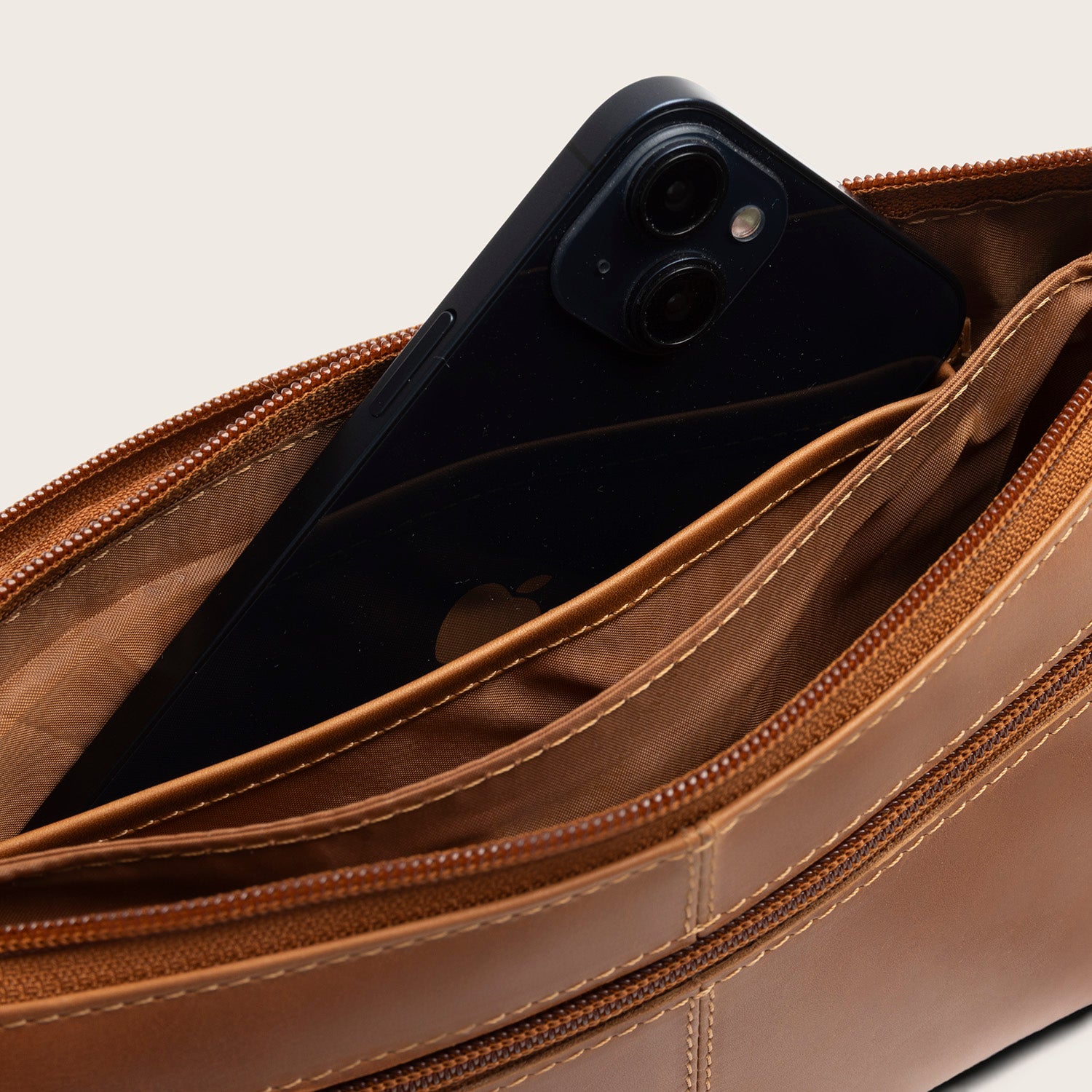 Sac Bandoulière en Cuir Cognac Vayenne