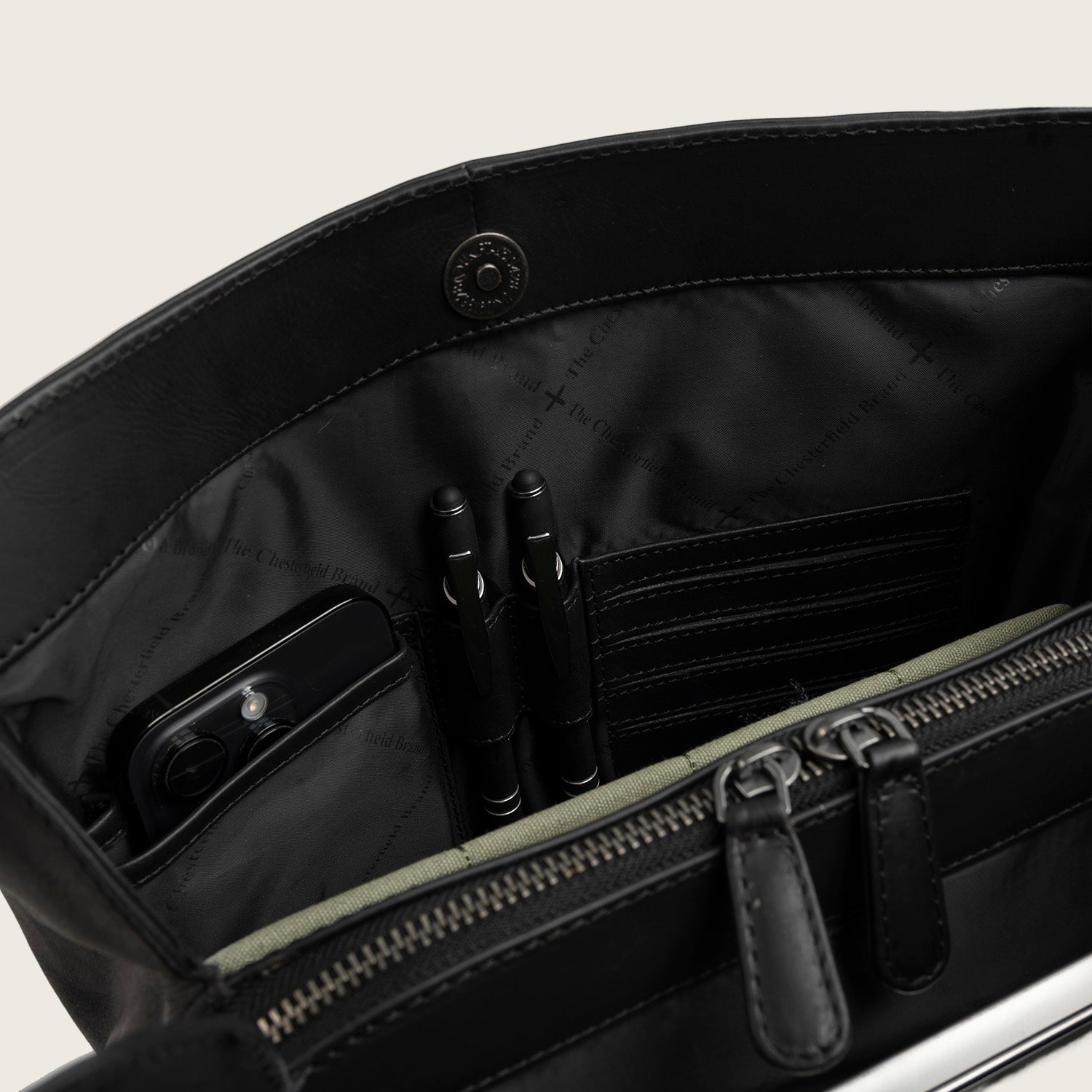 Sac Porté Épaule en Cuir Noir Lioren