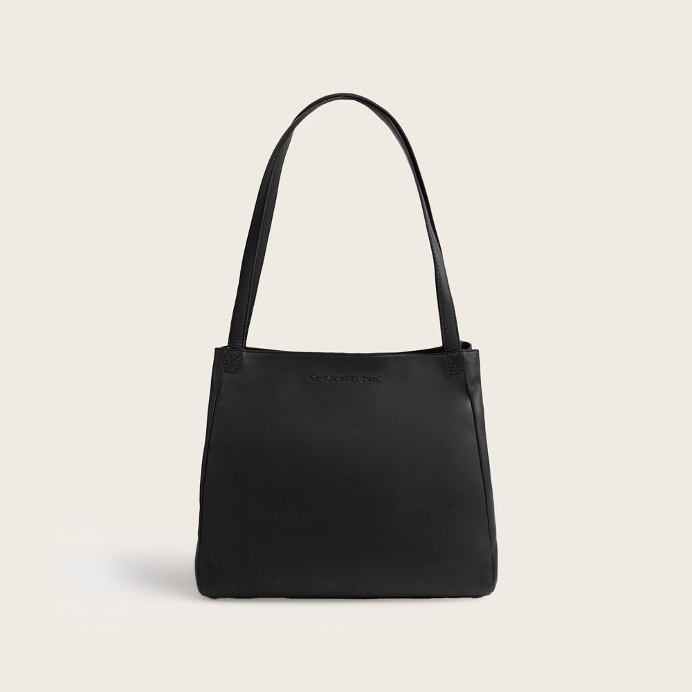 Sac Porté Épaule en Cuir Noir Lioren
