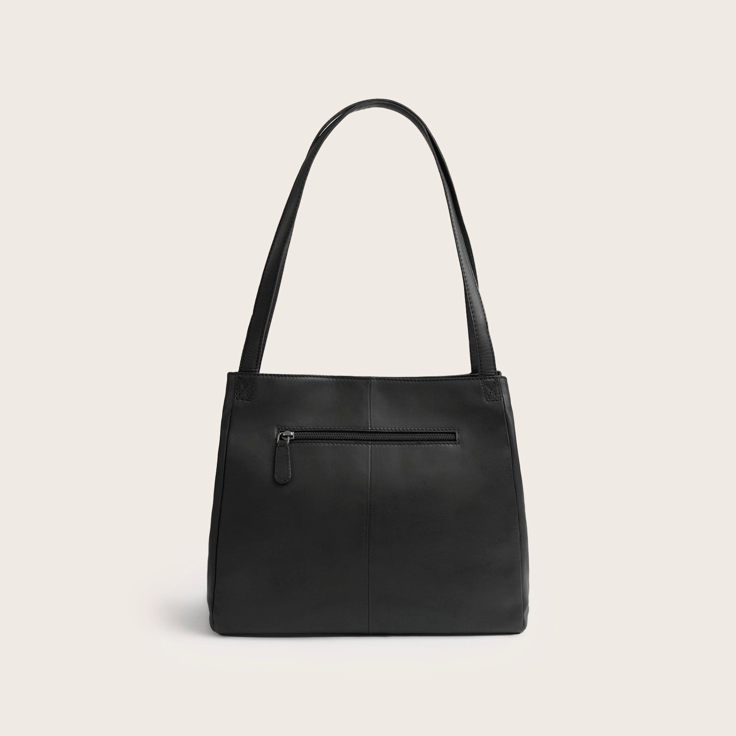 Sac Porté Épaule en Cuir Noir Lioren