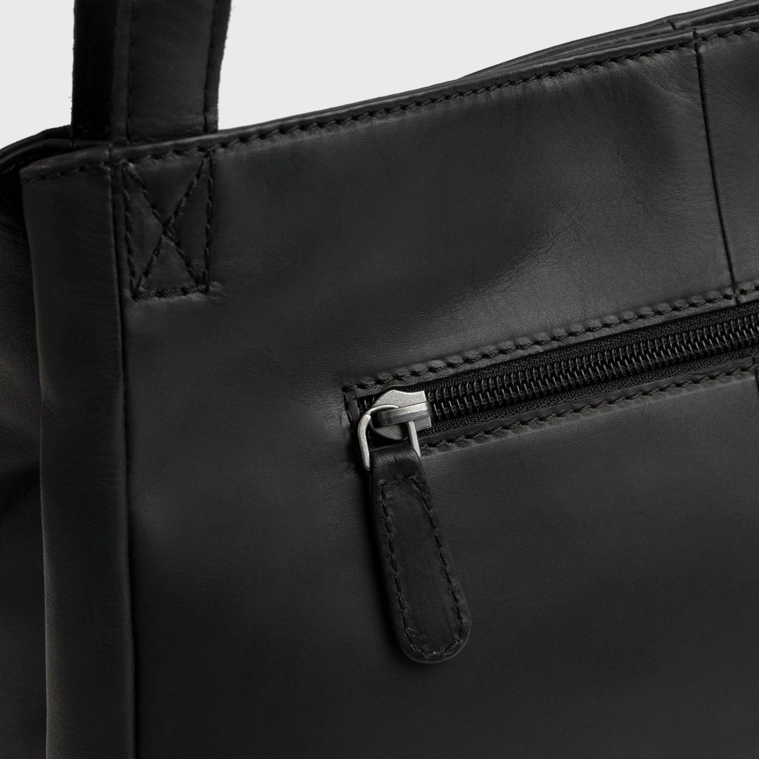 Sac Porté Épaule en Cuir Noir Lioren