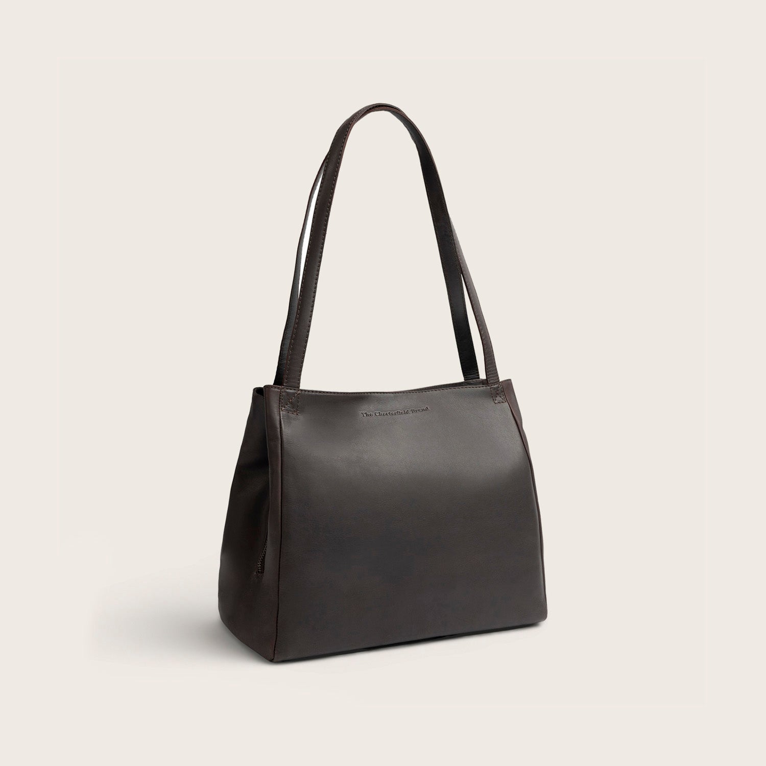 Sac Porté Épaule en Cuir Marron Lioren