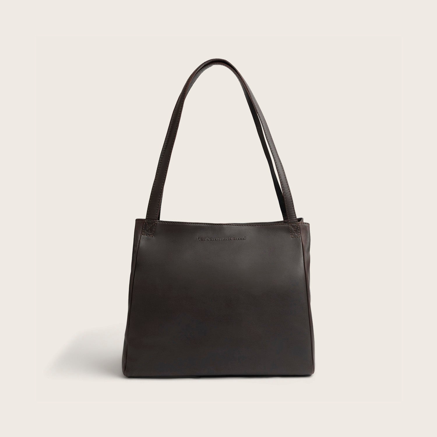 Sac Porté Épaule en Cuir Marron Lioren