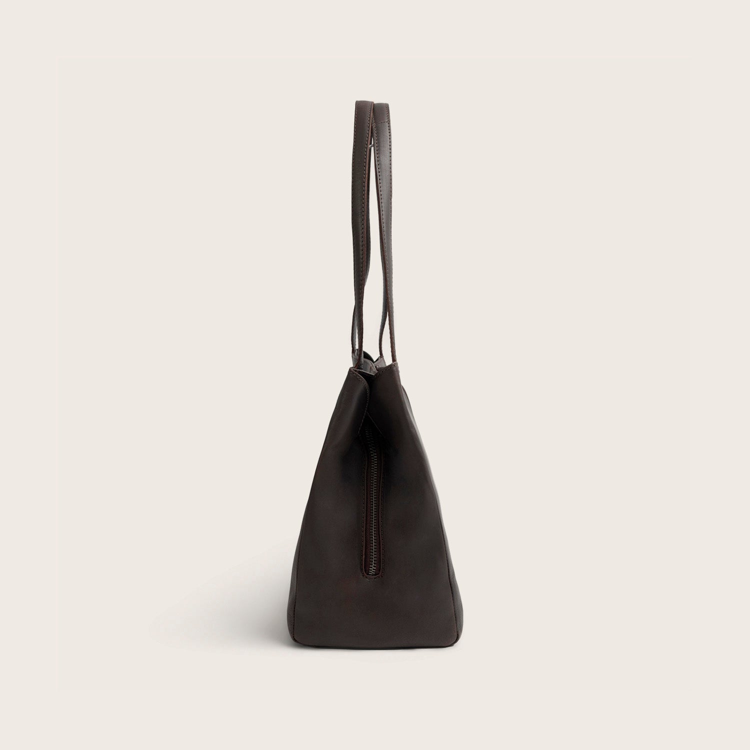 Sac Porté Épaule en Cuir Marron Lioren