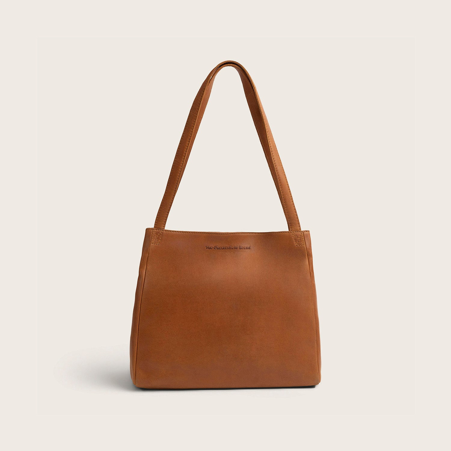 Sac Porté Épaule en Cuir Cognac Lioren
