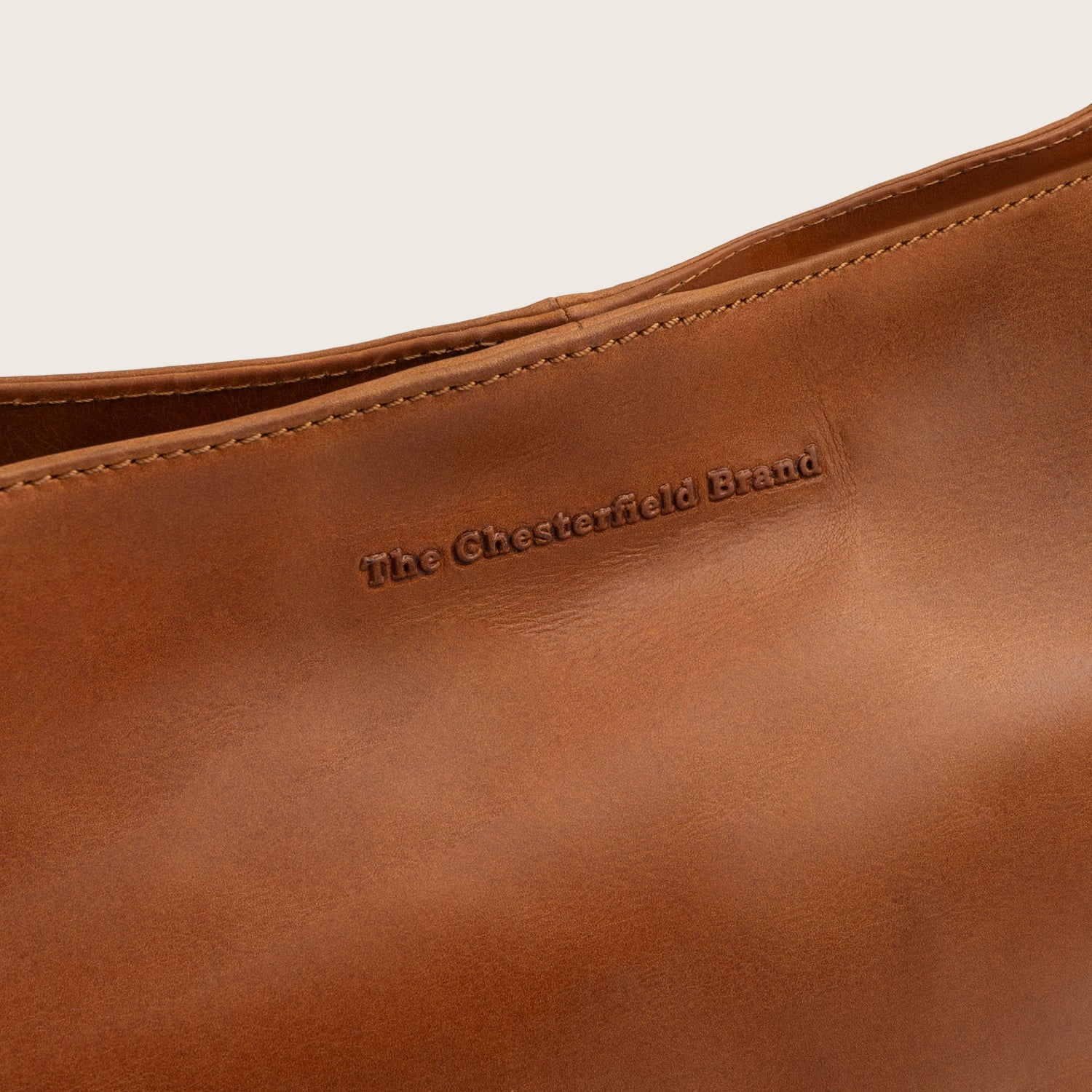Sac Porté Épaule en Cuir Cognac Lioren