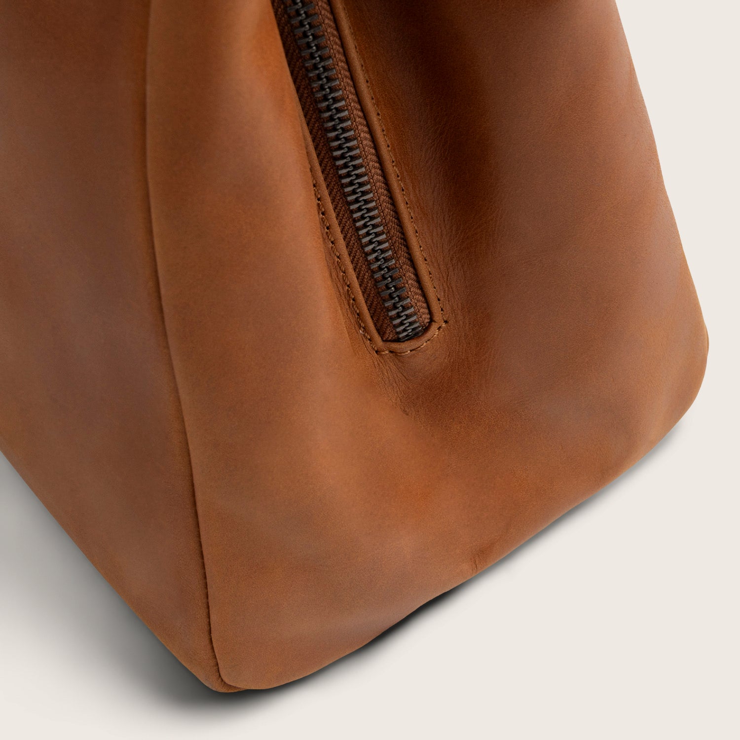 Sac Porté Épaule en Cuir Cognac Lioren