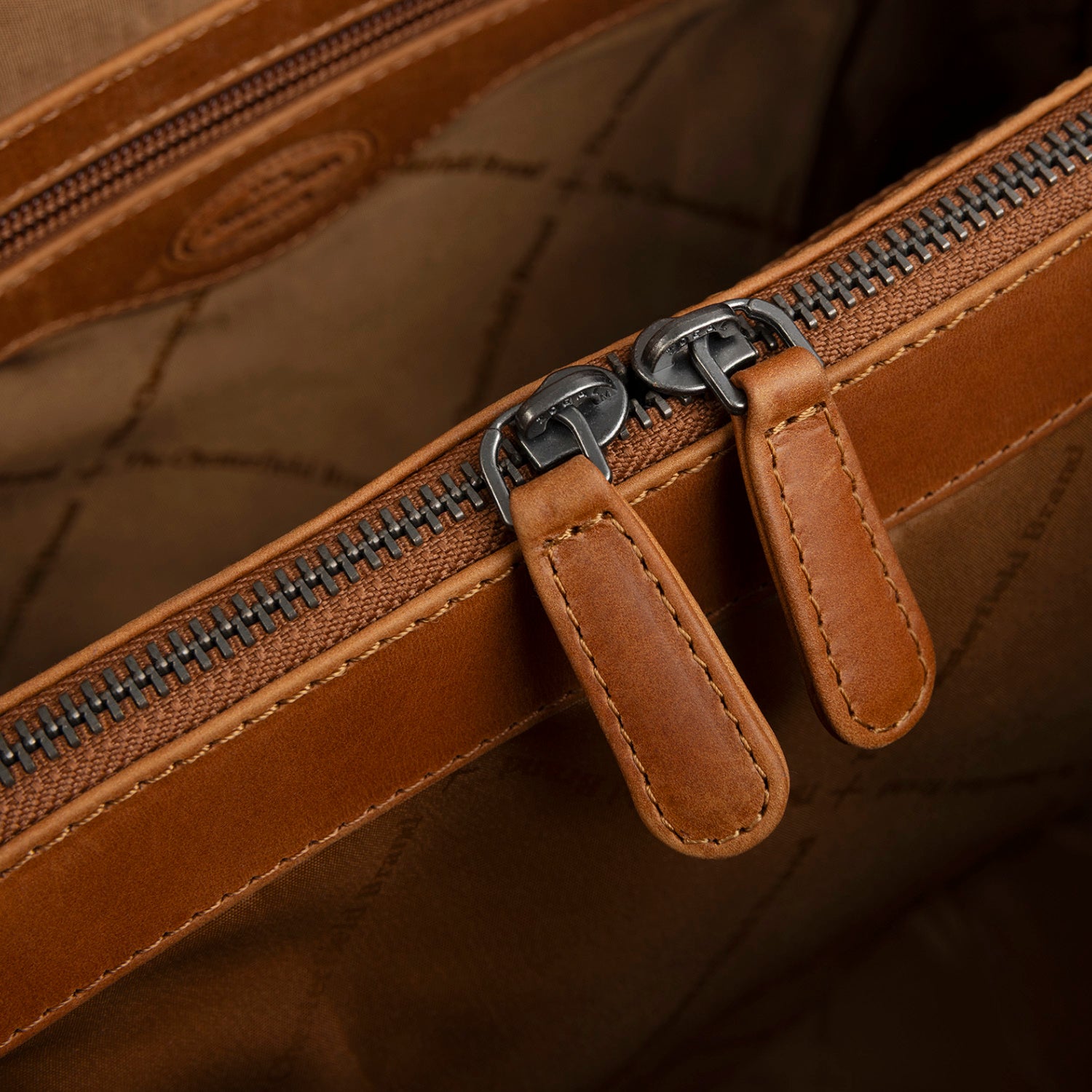 Sac Porté Épaule en Cuir Cognac Lioren