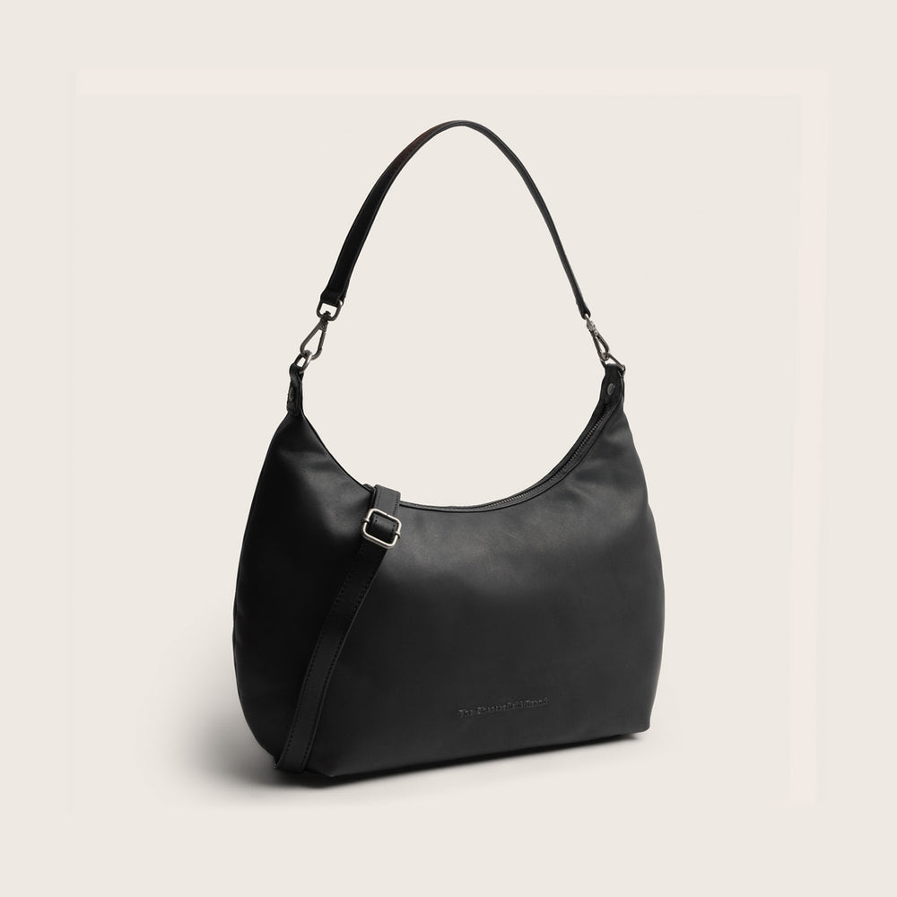 Sac Porté Épaule en Cuir Noir Fierra