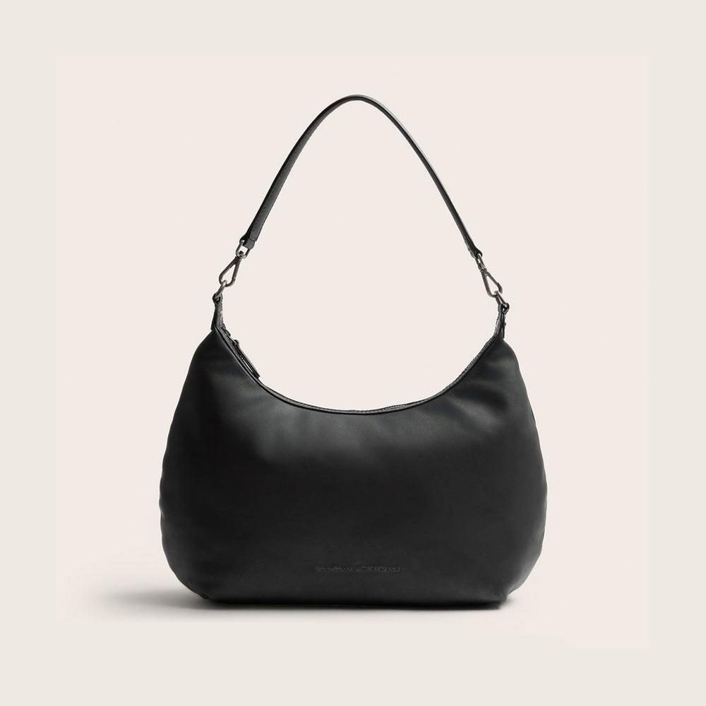 Sac Porté Épaule en Cuir Noir Fierra