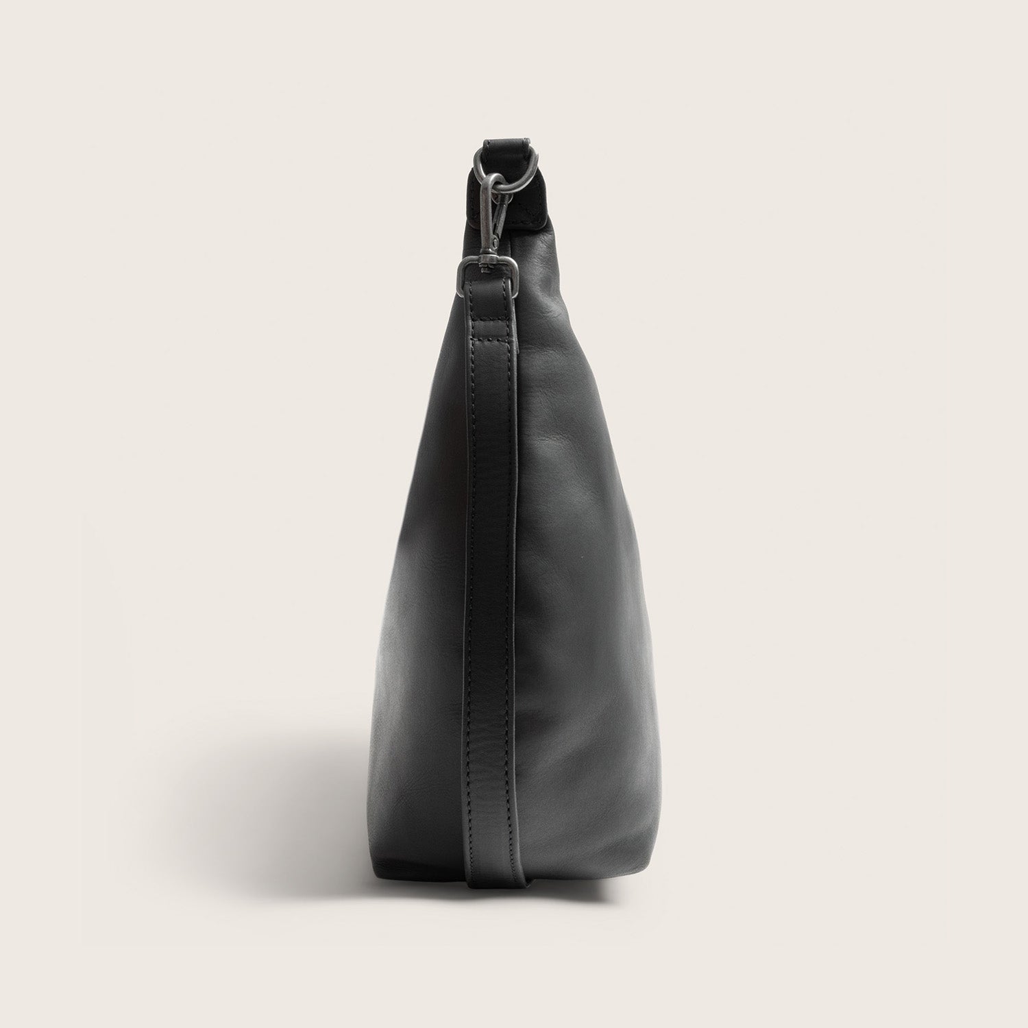 Sac Porté Épaule en Cuir Noir Fierra