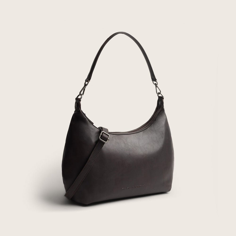 Sac Porté Épaule en Cuir Marron Fierra