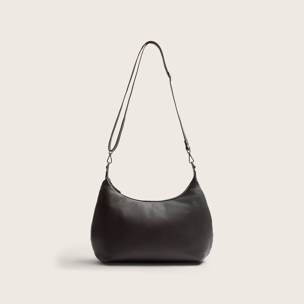 Sac Porté Épaule en Cuir Marron Fierra