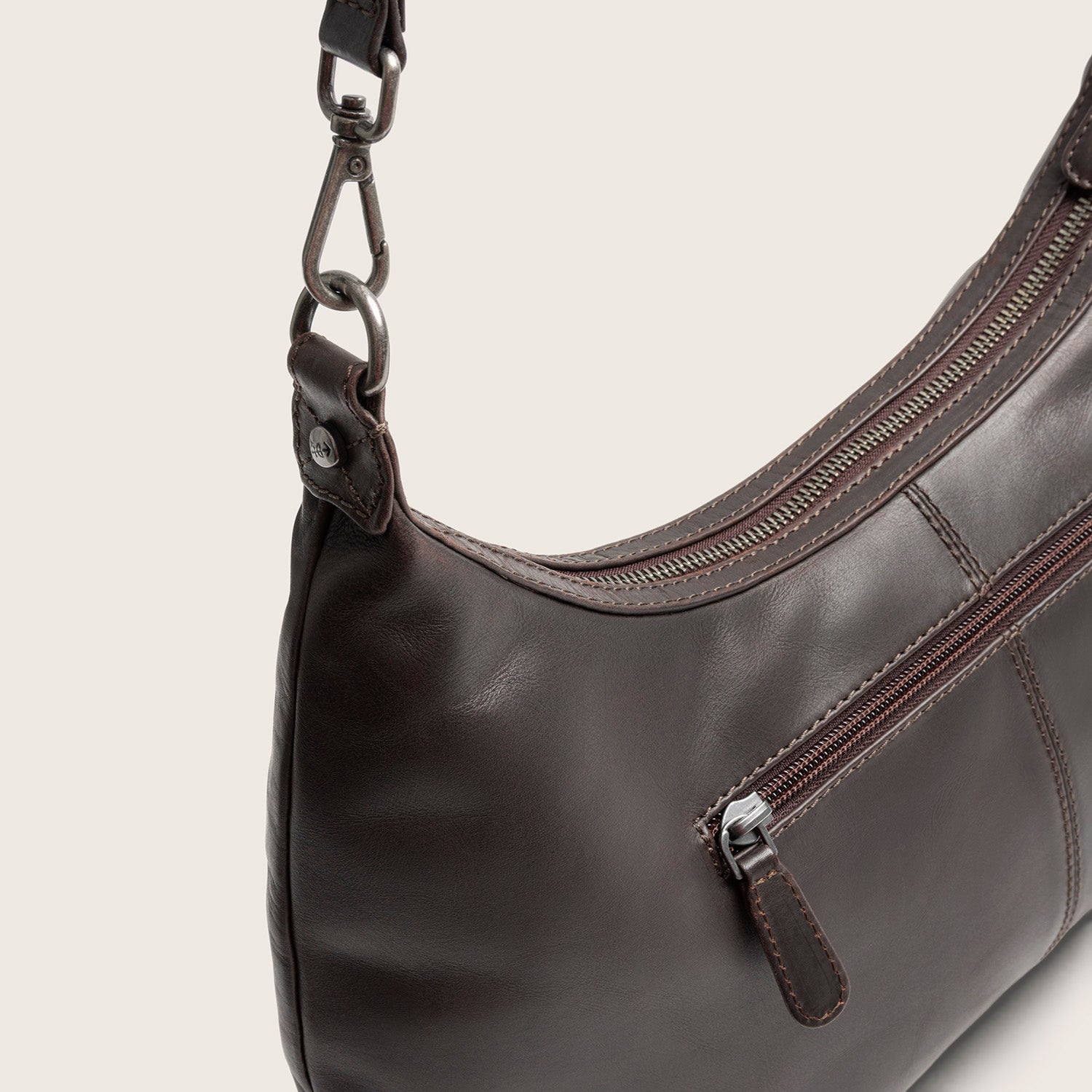 Sac Porté Épaule en Cuir Marron Fierra