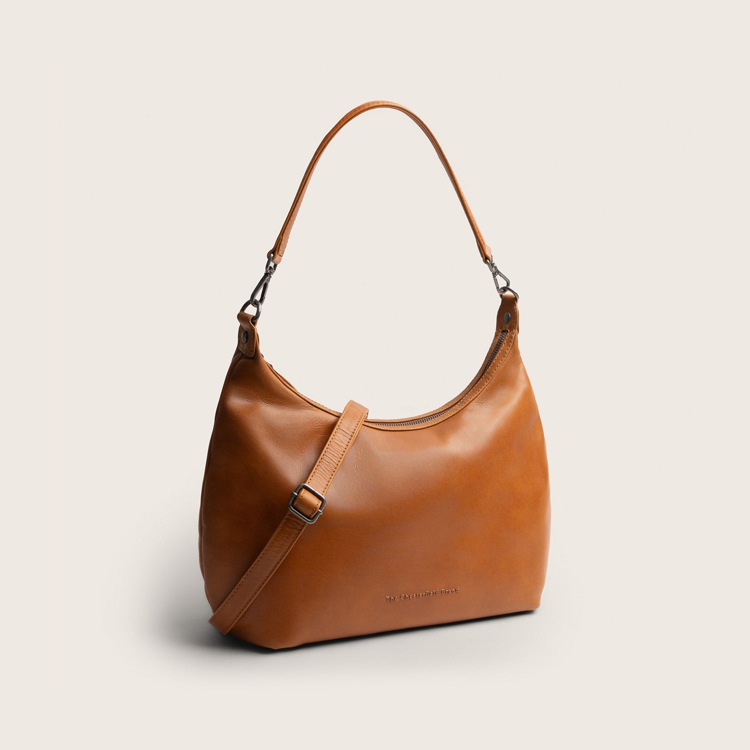 Sac Porté Épaule en Cuir Cognac Fierra