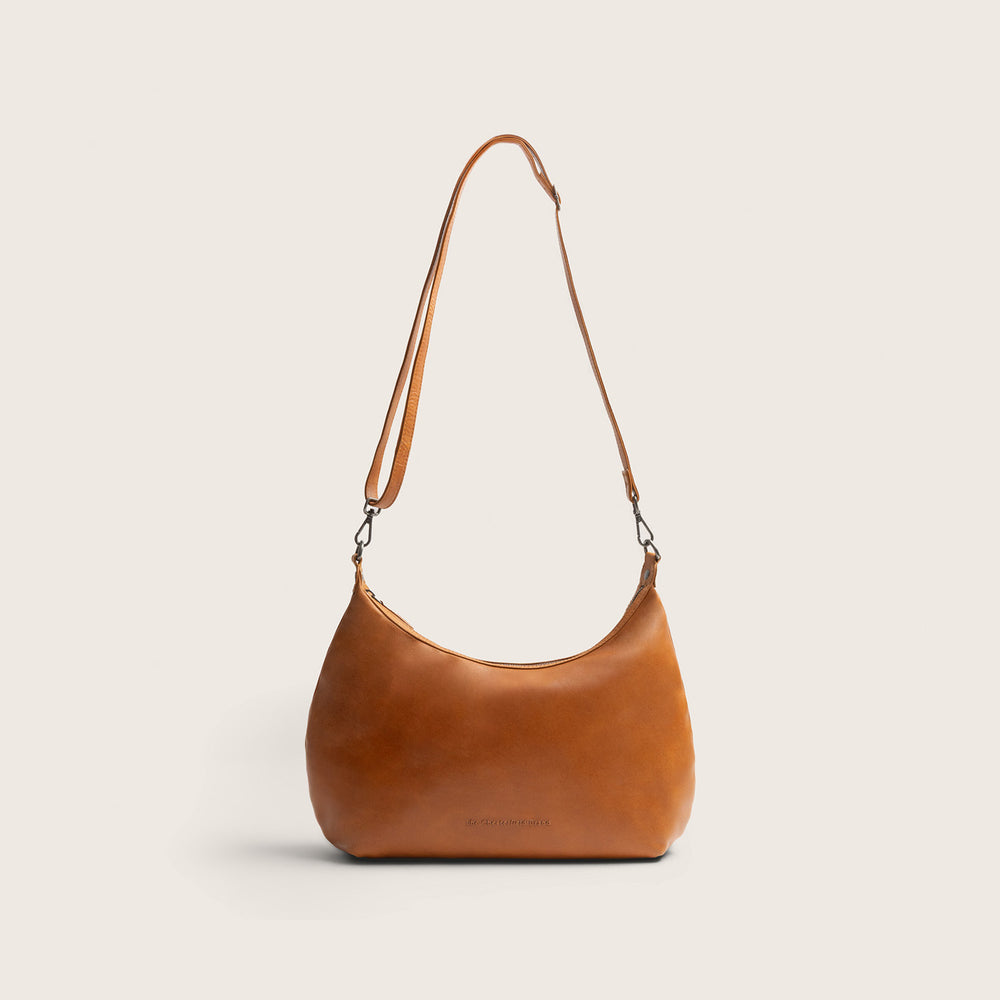 Sac Porté Épaule en Cuir Cognac Fierra