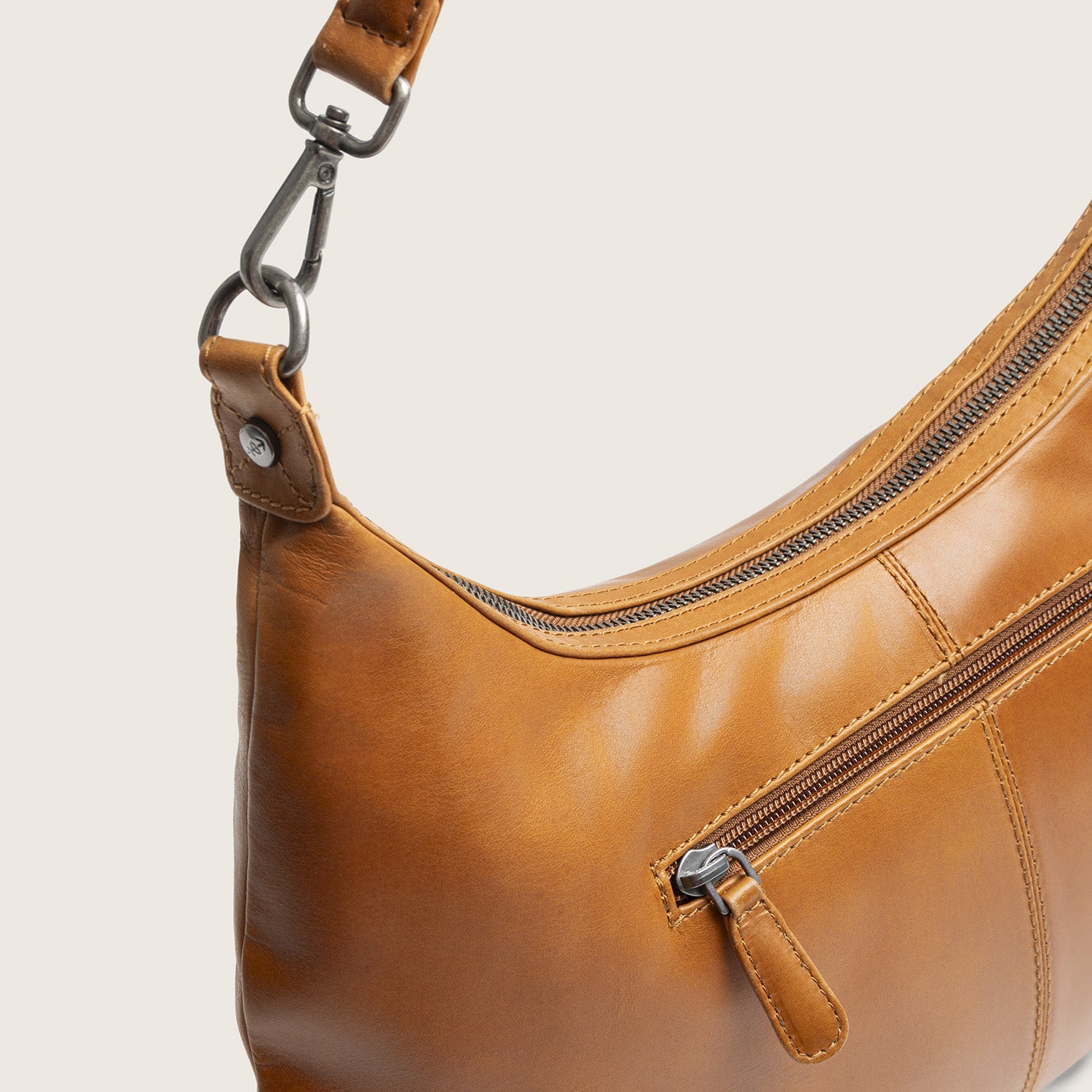Sac Porté Épaule en Cuir Cognac Fierra