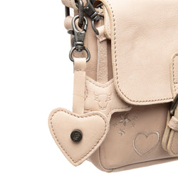 Sac Bandoulière en Cuir Beige Feynor