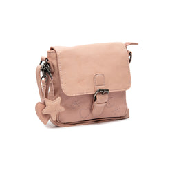 Sac Bandoulière en Cuir Rose Vintage Primrose