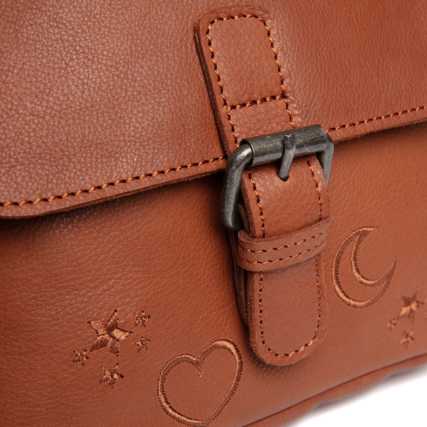 Leder Umhängetasche Cognac Primrose