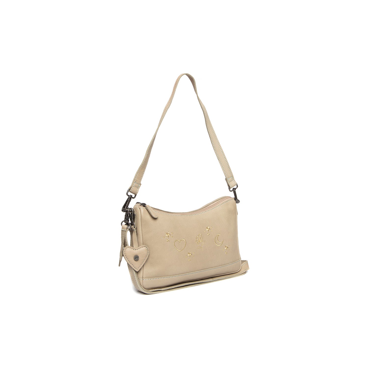 Leren Schoudertas Ocean Green Clover