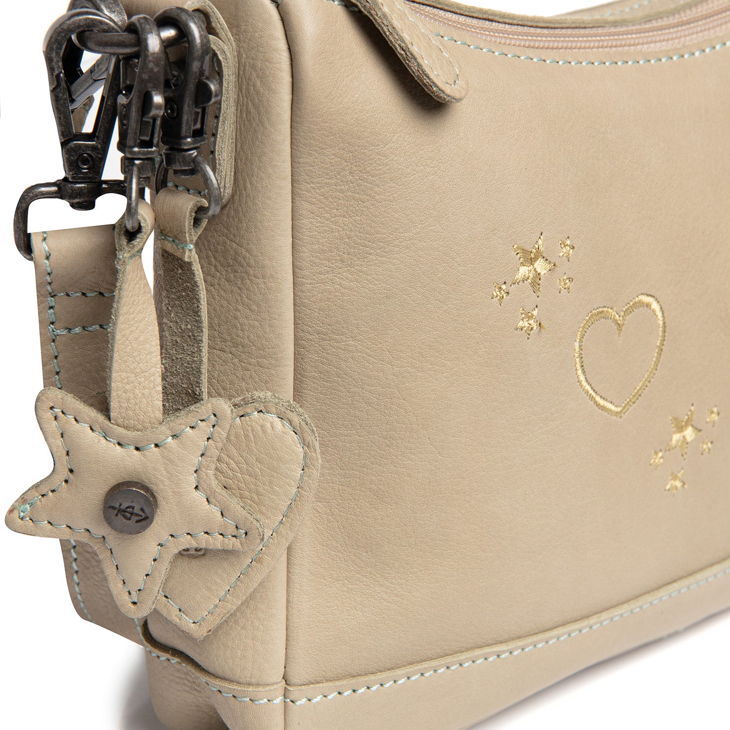 Leren Schoudertas Ocean Green Clover